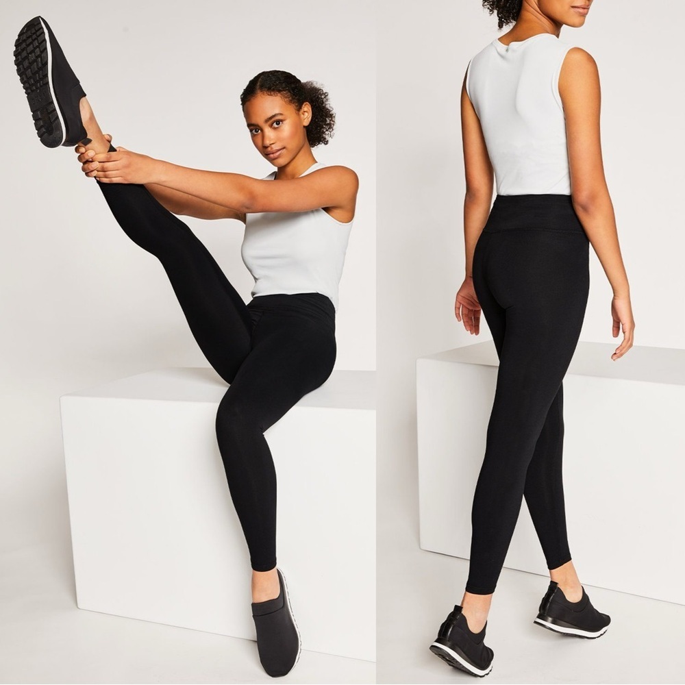 Noel Asmar Women’s Compression Fit Leggings Pull On in Black Size L